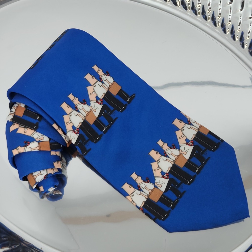 Ralph Marlin Dilbbert Going To Work Tie, Character Tie, Polyester 56" x 3¾"‎